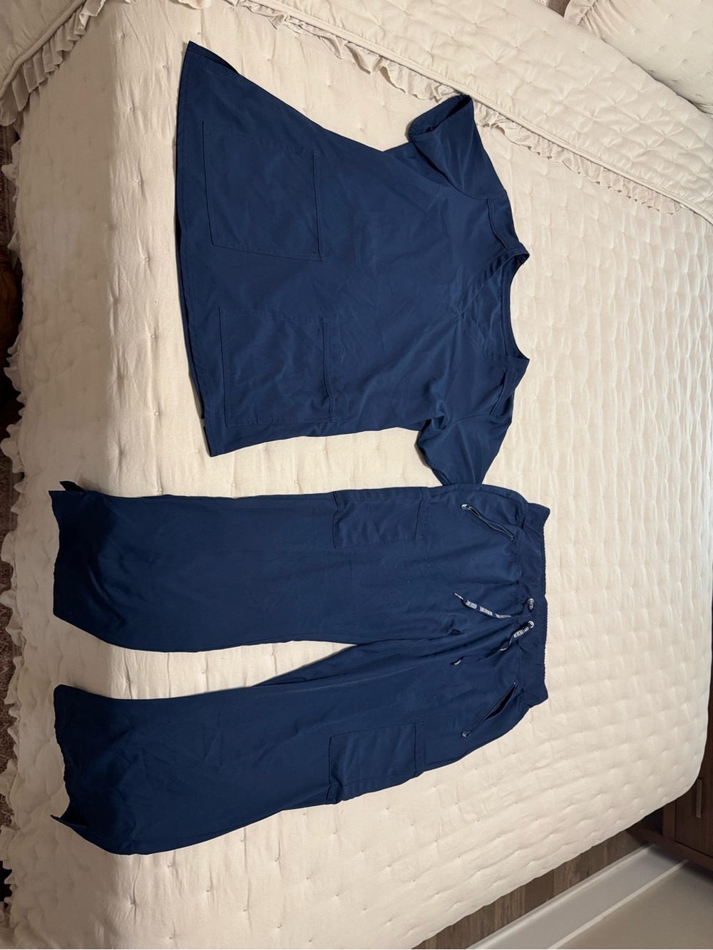 Women's Navy Blue Scrub Top & Pants Set